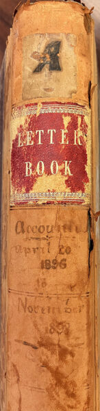 Spine of the 1882 day book. Image Credit: Dr Craig Bowser