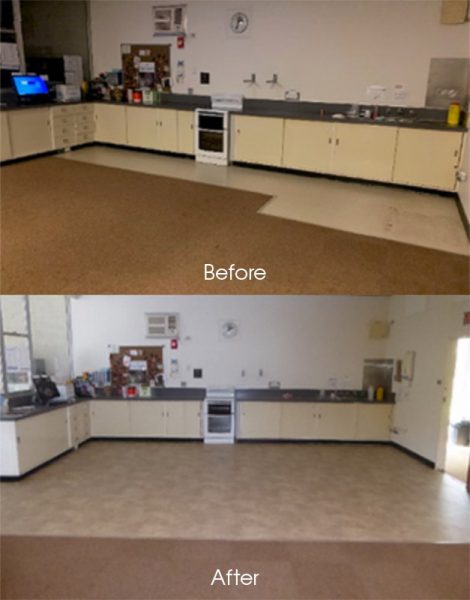 Before and after! Our kitchen looks so much bigger and brighter. Image Credit: Julie Matthews