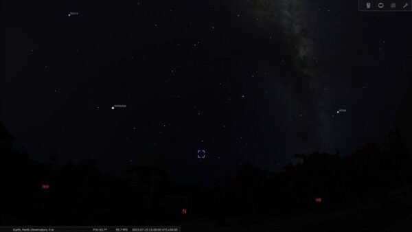 The Hercules Globular Cluster on the 15/07/23 at 09:00 pm. Image Credit: Stellarium