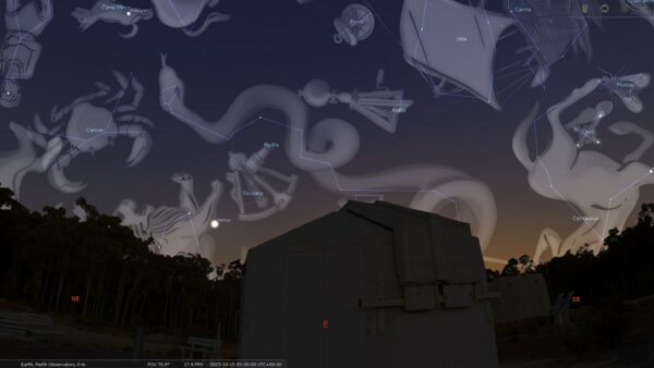 Venus on the 15/10/23 at 05:00 am. Image Credit: Stellarium