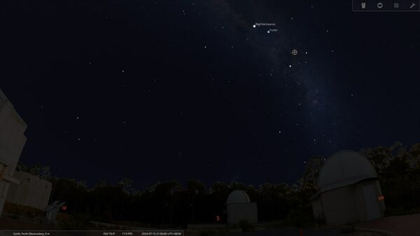 The star DY Crucis on the 15/07/24 at 09:00 pm. Image Credit: Stellarium
