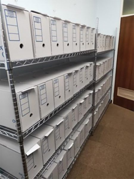 Archieve boxes. Image Credit: Dr Craig Bowers