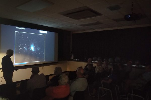 Volunteer Arthur gives his astronomical presentation. Image Credit: Matt Woods