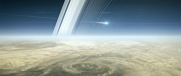 Cassini burning up. Image Credit: NASA/JPL-Caltech