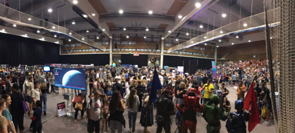 Inside Curtin Stadium during Astrofest 2020. Image Credit: Geoff Scott