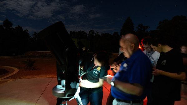 Attendee using the CPC1100 Telescope to photograph the Moon. Image Credit: Matt Woods