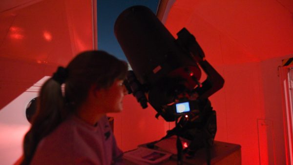 Attendee using the Meade 14 Telescope to record Jupiter. Image Credit: Matt Woods