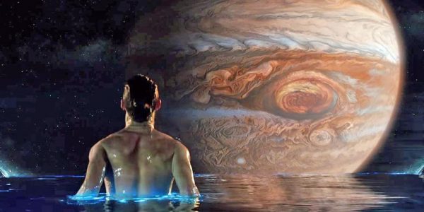 Balem Abrasax looking at Jupiter from a pool in Jupiter Ascending. Image Credit: BBC