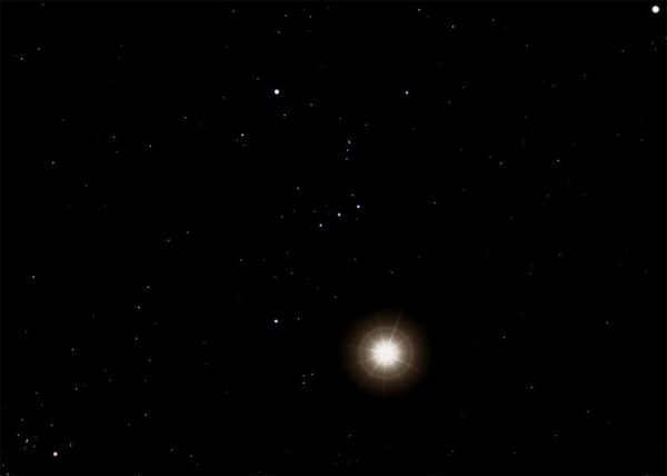 What Orion might look like when Betelgeuse goes supernova. Image Credit: Celestia