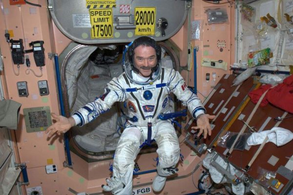 Chris Hadfield in his Russian Sokhol pressure suit. Image Credit: Chris Hadfield