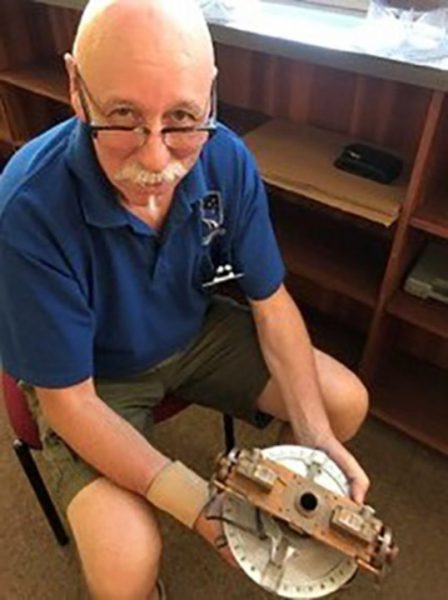 Craig Bowers and the Filar Micrometer. Image Credit: Julie Matthews