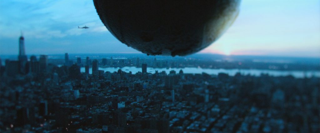 A dark orb over New York City. Image Credit: Haz Film Ltd