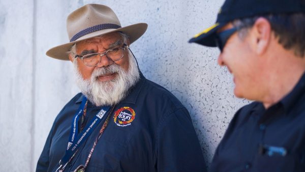 Dr Noel Nannup with Photographer John Goldsmith. Image Credit: Edwin Sitt