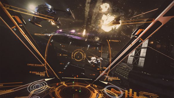 The spacecaft cockpit in Elite Dangerous. Image Credit: Frontier Developments plc