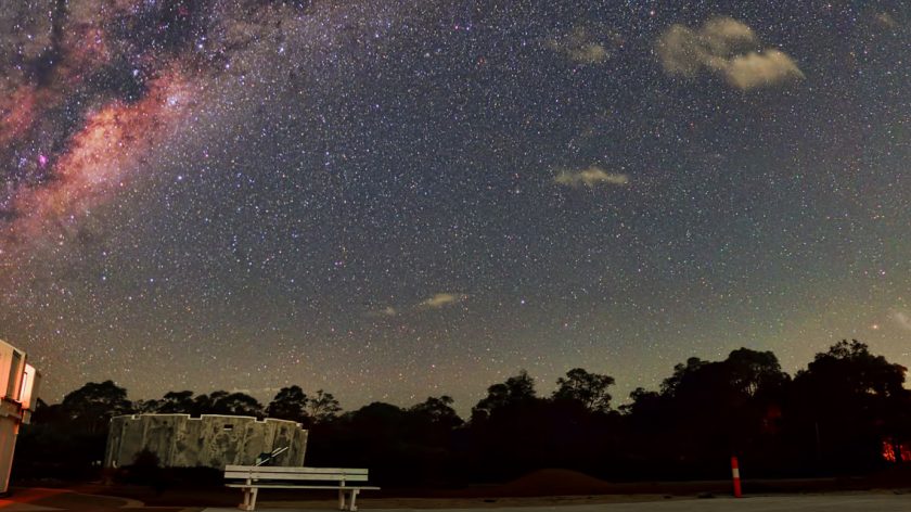 Galaxy over Perth Observatory banner