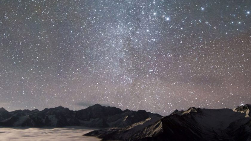 Geminids over mountains banner