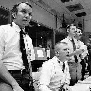 Gerry Griffin with two other Apollo Flight Directors, Gene Kranz and Glynn Lunney. Image Credit: NASA