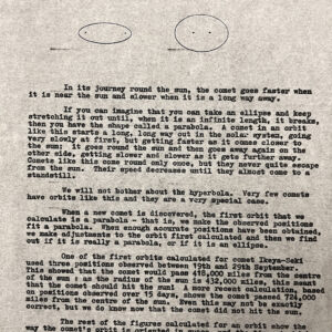 Page 2 of Government Astronomer Bertrand Harris's handwritten response to a member of the public on the topic of Comet Ikeya-Seki in 1965. Image Credit: Dave Labrook