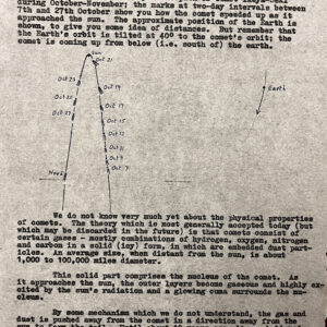 Page 3 of Government Astronomer Bertrand Harris's handwritten response to a member of the public on the topic of Comet Ikeya-Seki in 1965. Image Credit: Dave Labrook