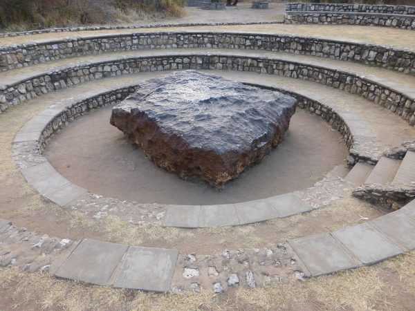 The Hoba meteorite lies on the farm of the same name, near Grootfontein, in Namibia. Because of its large mass it's never been moved from where it fell. Image Credit: Sergio Conti