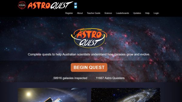 ICRAR's AstroQuest website. Image Credit: ICRAR