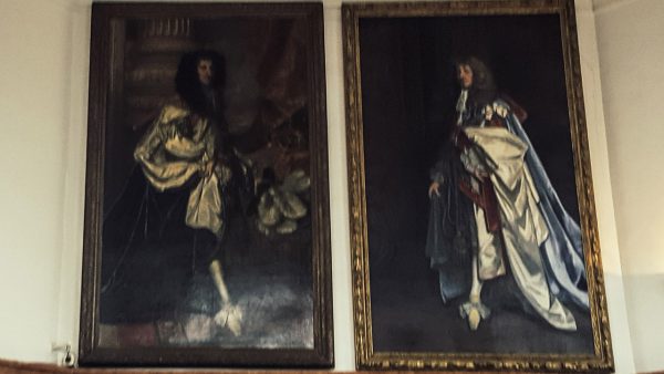 Portraits of King Charles II and James the II in the Octagon Room. Image Credit: Mary Hughes