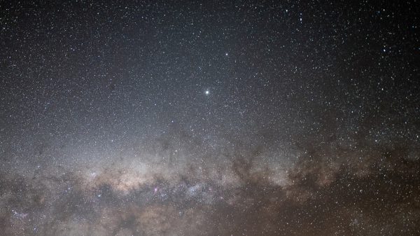 Jupiter and Saturn at Lake Poorrarecup on the 17th of October 2020. Image Credit: Matt Woods