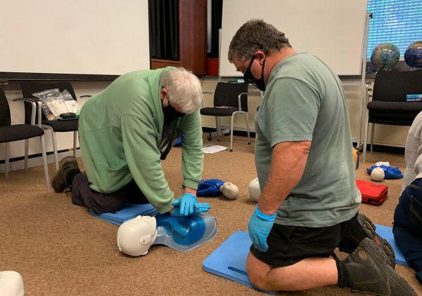 Ken and Rob preforming CPR. Image Credit: Julie Matthews