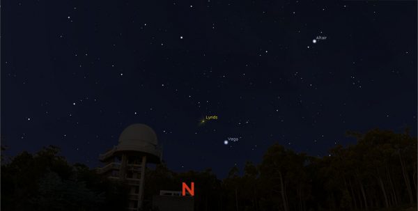 Lyrids location in the sky in 2016. Image Credit: Stellarium