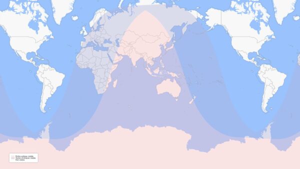 May's Penumbral Lunar Eclipse viewing map. Image Credit: timeanddate.com