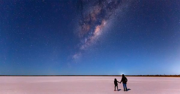 The Milky Way over a salty lake. Image Credit: Kylie Gee, Indigo Storm
