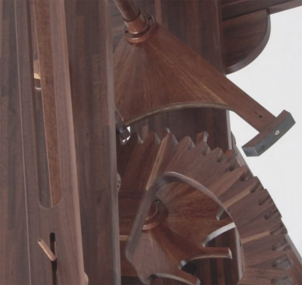 The escapement showing the gears laminated for stability. Image Credit: Arthur Harvey