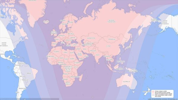 October's Partial Lunar Eclipse viewing map. Image Credit & Copyright: timeanddate.com