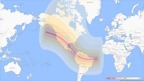 October's Annular Solar Eclipse viewing map. Image Credit & Copyright: timeanddate.com