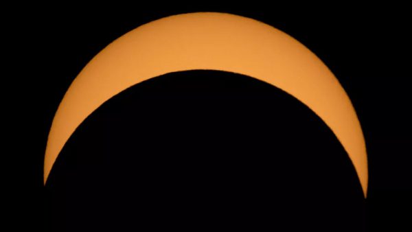 The moon partially obscures the sun during the total solar eclipse of Aug. 21, 2017. Image Credit: Bill Ingalls