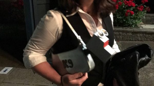 A parton with a K9 robot bag. Image Credit: Julie Matthews