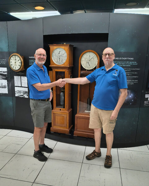Paul Jones and Craig Bowers in the Perth Observatory's museum. Image Credit: Matt Woods
