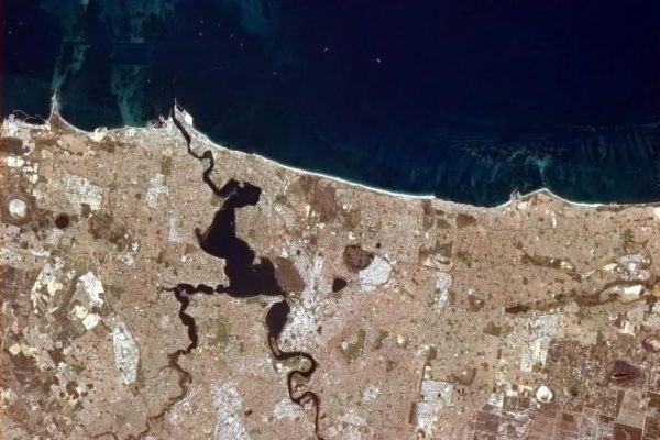 Perth from space taken. Image Credit: Chris Hadfield