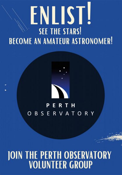 Perth Observatory enlist poster. Image Credit: Julie Matthews
