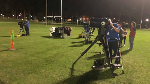 Our volunteers setting up telescopes at Astrofest 2018. Image Credit: Michelle Ashley Emile