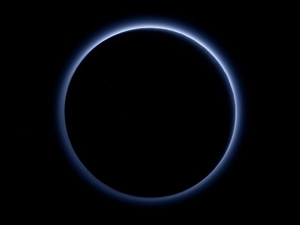 Pluto's blue atmosphere. Image Credit: NASA/JHUAPL/SwRI