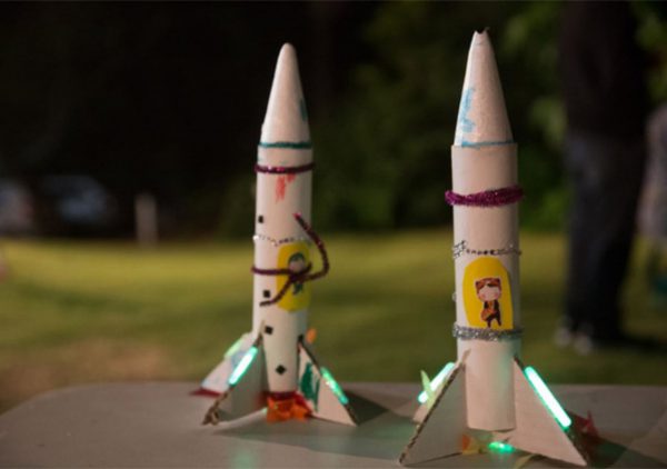 Rhemi and Ella made rockets. Image Credit: Roger Groom