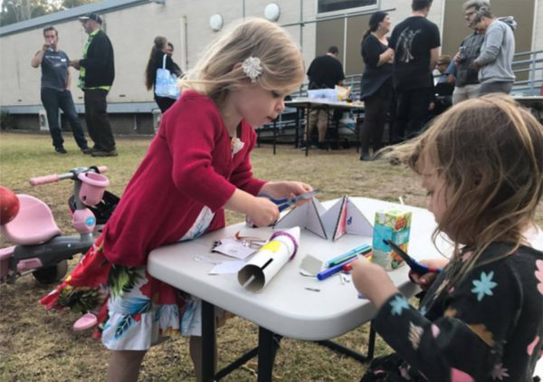 Rhemi and Ella making rockets. Image Credit: Roger Groom