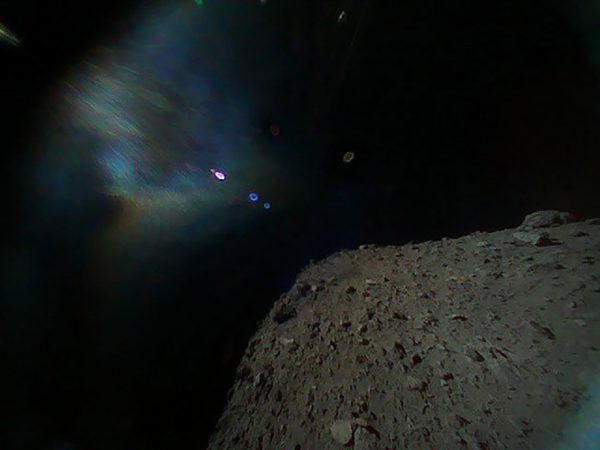 Photograph taken by the Minerva II-1B rover of the surface of the asteroid Ryugu. Image Credit: JAXA