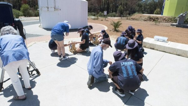 Using the sun spotters on the seeing the sun activity. Image Credt: Matt Woods