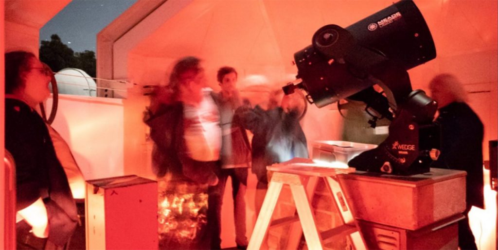 Training on the Meade LX200-ACF 14 inch with Arthur Harvey. Image Credit: Geoff Scott
