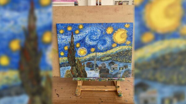 A customer's Starry Night painting. Image Credit: Fusion Cre8tive