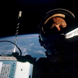 Buzz Aldrin took the first EVA selfie in 1966. Image Credit: Buzz Aldrin/NASA
