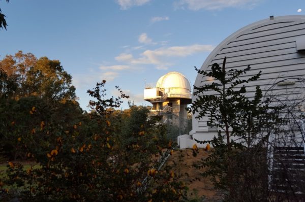 The Perth-Lowell Dome lit up by sunset. Image Credit: Matt Woods