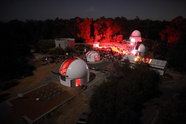 Our viewing area from the Lowell Telescope Dome during our ABC stargazing live event. Image Credit: Roger Groom